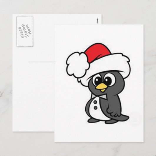 Kerstpinguïn Feestdagenkaart (Voorkant / Achterkant)