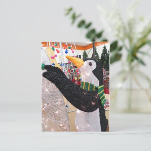 Kerstpinguïn Feestdagenkaart (Staand voorkant)