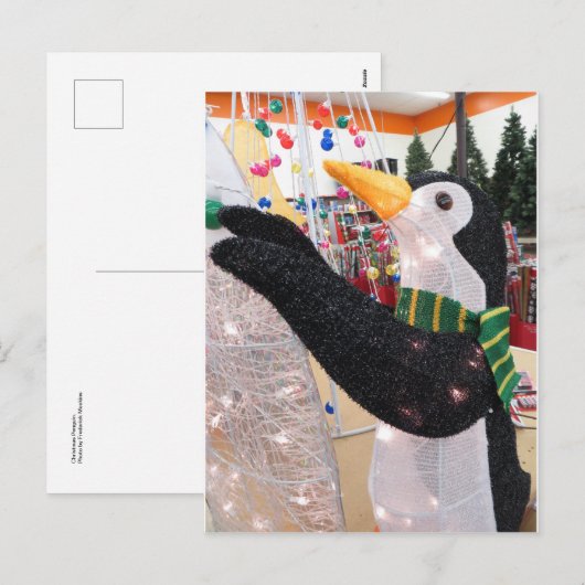 Kerstpinguïn Feestdagenkaart (Voorkant / Achterkant)