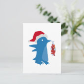 Kerstpinguïn Feestdagenkaart (Staand voorkant)