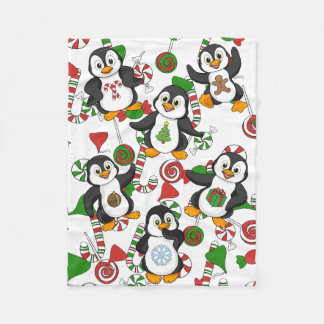 Kerstpinguïn Fleece Deken