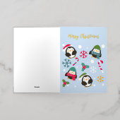 Kerstpinguïn Folie Wenskaart (Buiten Laag)