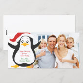 kerstpinguïn - fotokaart feestdagenkaart (Voorkant / Achterkant)