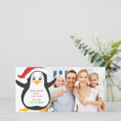 kerstpinguïn - fotokaart feestdagenkaart (Staand voorkant)