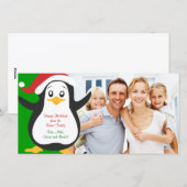 kerstpinguïn - fotokaart feestdagenkaart (Voorkant / Achterkant)