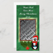 Kerstpinguïn fotokaart feestdagenkaart (Voorkant / Achterkant)