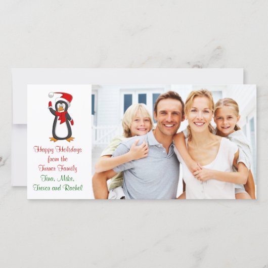 kerstpinguïn - fotokaart feestdagenkaart (Voorkant)