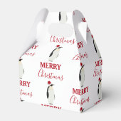 Kerstpinguin Funny Animal met Santa Hat Bedankdoosjes (Achterkant)