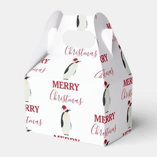 Kerstpinguin Funny Animal met Santa Hat Bedankdoosjes (Achterkant)