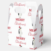 Kerstpinguin Funny Animal met Santa Hat Bedankdoosjes (Geopend)