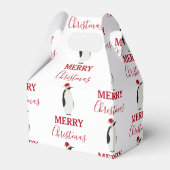 Kerstpinguin Funny Animal met Santa Hat Bedankdoosjes (Voorkant Zijde)