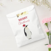 Kerstpinguin Funny Animal met Santa Hat Bedankzakje (Gezegeld)