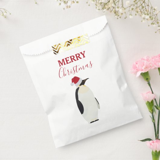 Kerstpinguin Funny Animal met Santa Hat Bedankzakje (Gezegeld)