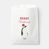 Kerstpinguin Funny Animal met Santa Hat Bedankzakje (Voorkant)