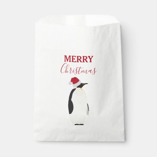 Kerstpinguin Funny Animal met Santa Hat Bedankzakje (Voorkant)