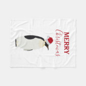 Kerstpinguin Funny Animal met Santa Hat Fleece Deken (Voorkant (Horizontaal))