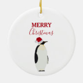 Kerstpinguin Funny Animal met Santa Hat Keramisch Ornament (Achterkant)