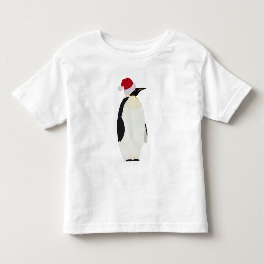 Kerstpinguin Funny Animal met Santa Hat Kinder Shirts (Voorkant)