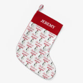 Kerstpinguin Funny Animal met Santa Hat Kleine Kerstsok (Voorkant (Hangend))