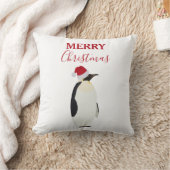 Kerstpinguin Funny Animal met Santa Hat Kussen (Deken)