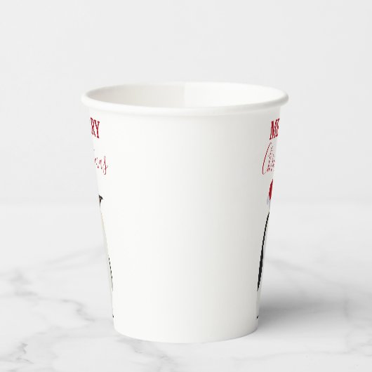 Kerstpinguin Funny Animal met Santa Hat Papieren Bekers (Links)