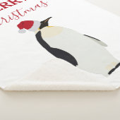 Kerstpinguin Funny Animal met Santa Hat Sherpa Deken (3/4)
