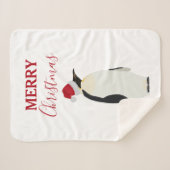 Kerstpinguin Funny Animal met Santa Hat Sherpa Deken (Voorkant (horizontaal))