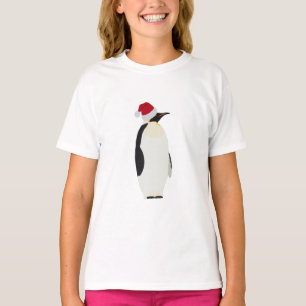 Kerstpinguin Funny Animal met Santa Hat T-shirt