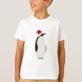 Kerstpinguin Funny Animal met Santa Hat T-shirt (Voorkant)