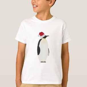 Kerstpinguin Funny Animal met Santa Hat T-shirt