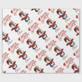 Kerstpinguïn | Gepersonaliseerd Cadeaupapier (Vlak)