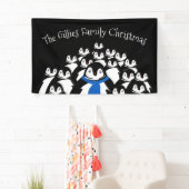 Kerstpinguïn gepersonaliseerd feest spandoek (Insitu)