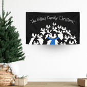 Kerstpinguïn gepersonaliseerd feest spandoek