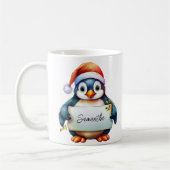 Kerstpinguïn gepersonaliseerd koffiemok (Links)