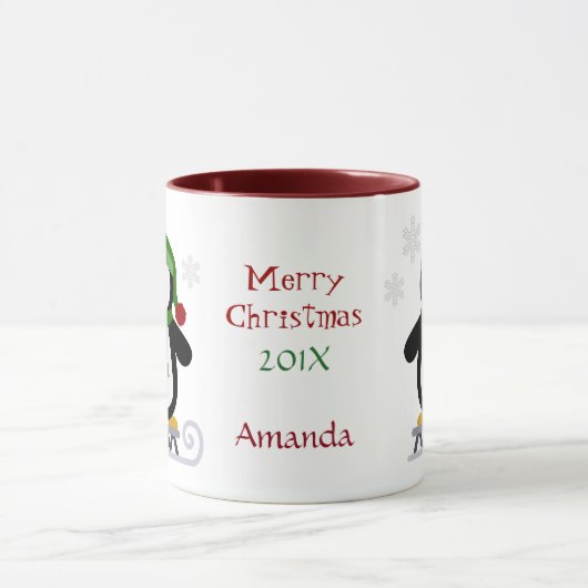 Kerstpinguïn Green Mok (Midden)