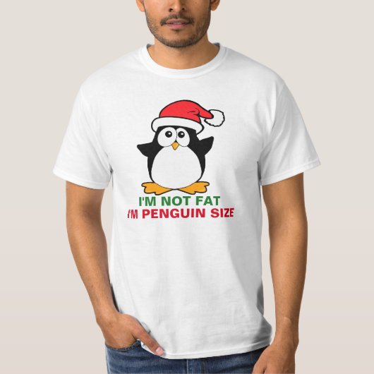 Kerstpinguïn, ik ben niet gek op pinguïn t-shirt (Voorkant)