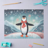 Kerstpinguïn in de sneeuw tissuepapier (Craft)