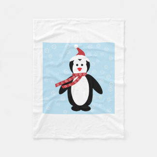 Kerstpinguïn in Snow Toddler Fleece Blanket