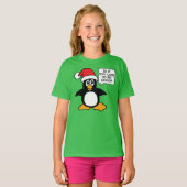 Kerstpinguïn is te laat om goed te zijn. t-shirt (Voorkant volledig)