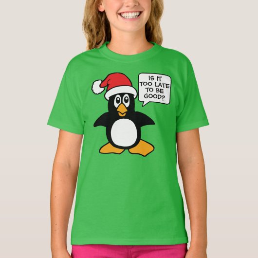 Kerstpinguïn is te laat om goed te zijn. t-shirt (Voorkant)