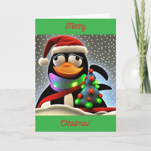 Kerstpinguïn Kaart (Voorkant)