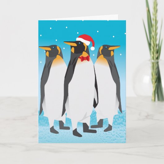 Kerstpinguïn-Kaart Feestdagen Kaart (Voorkant)