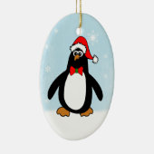Kerstpinguïn Keramisch Ornament (Rechts)