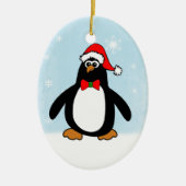 Kerstpinguïn Keramisch Ornament (Voorkant)