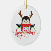 Kerstpinguïn Keramisch Ornament (Rechts)