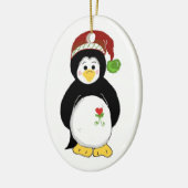 Kerstpinguïn Keramisch Ornament (Links)