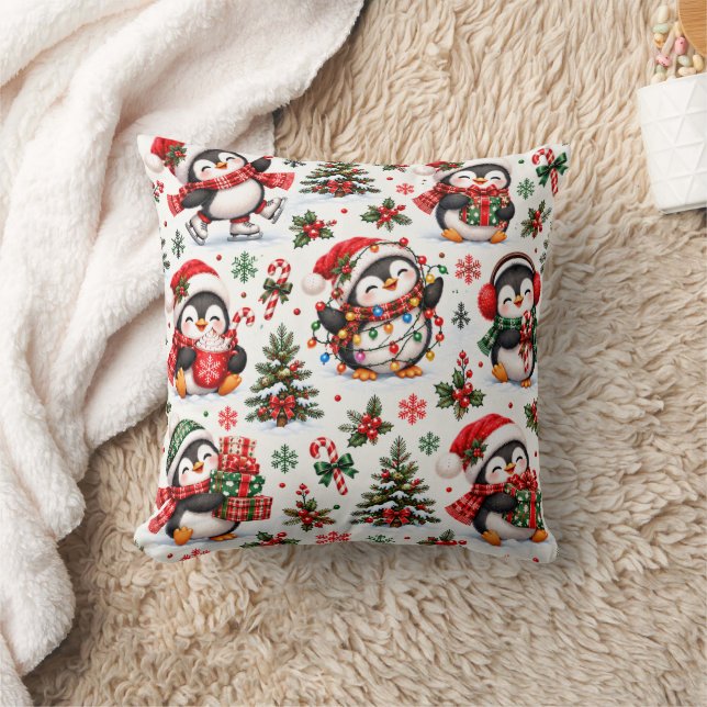 Kerstpinguïn Kerstvreugde Kussen (Deken)
