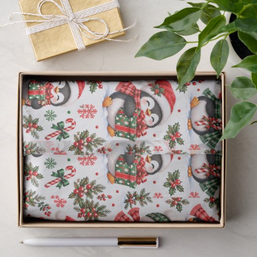 Kerstpinguïn Kerstvreugde Tissuepapier (Geschenk)