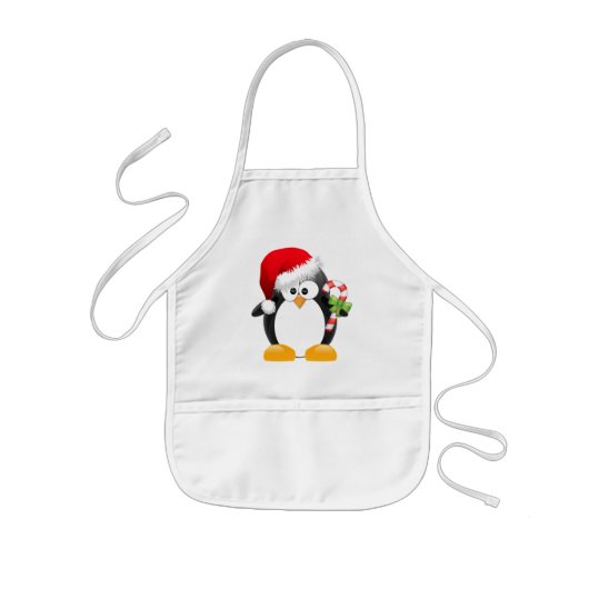 Kerstpinguïn Kinder Schort (Voorkant)