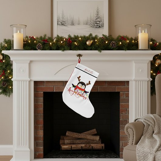 Kerstpinguïn   kleine kerstsok